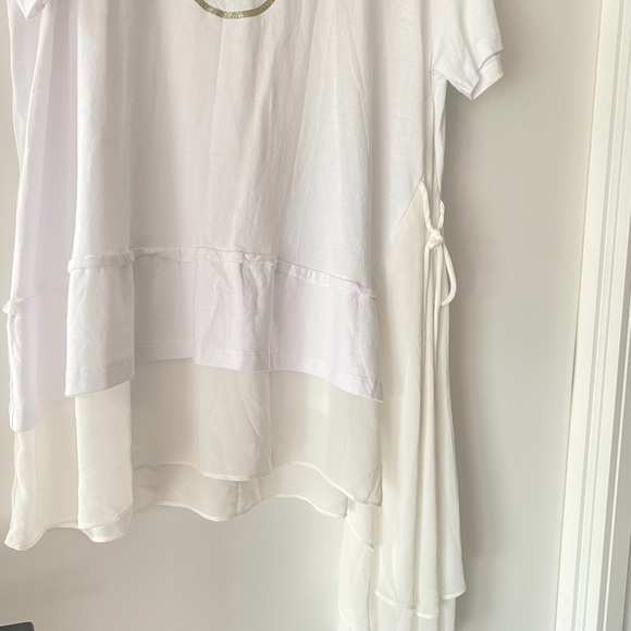 TWIN-SET Maxi Flared T-shirt with Ruffle Insertnero Size IT XS NWT - Picture 9 of 13